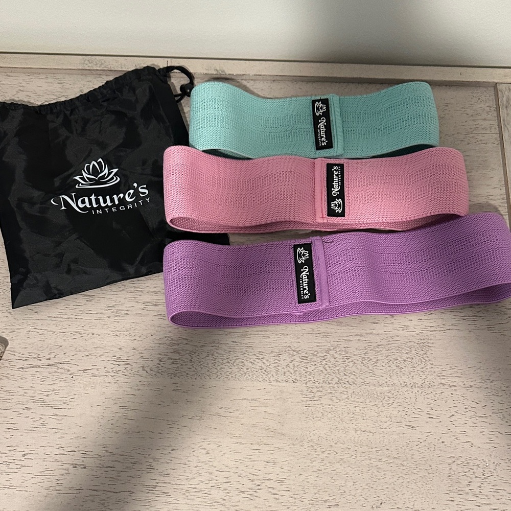Natures Integrity Resistance Bands Set - Mint, Pink, Purple